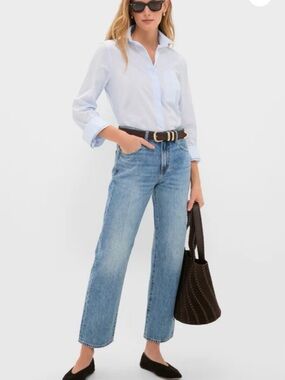 Pistola Lexi Mid Rise Bowed Straight Jeans - Metropolis 26